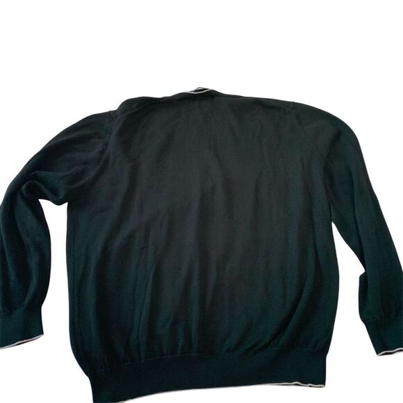 Paul Fredrick Men's V-Neck Pima Cotton Pullover Sweater Black XL Long Sleeve - Picture 2 of 6